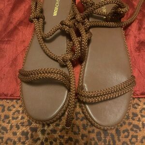 Fashion Nova Brown Braided Sandals